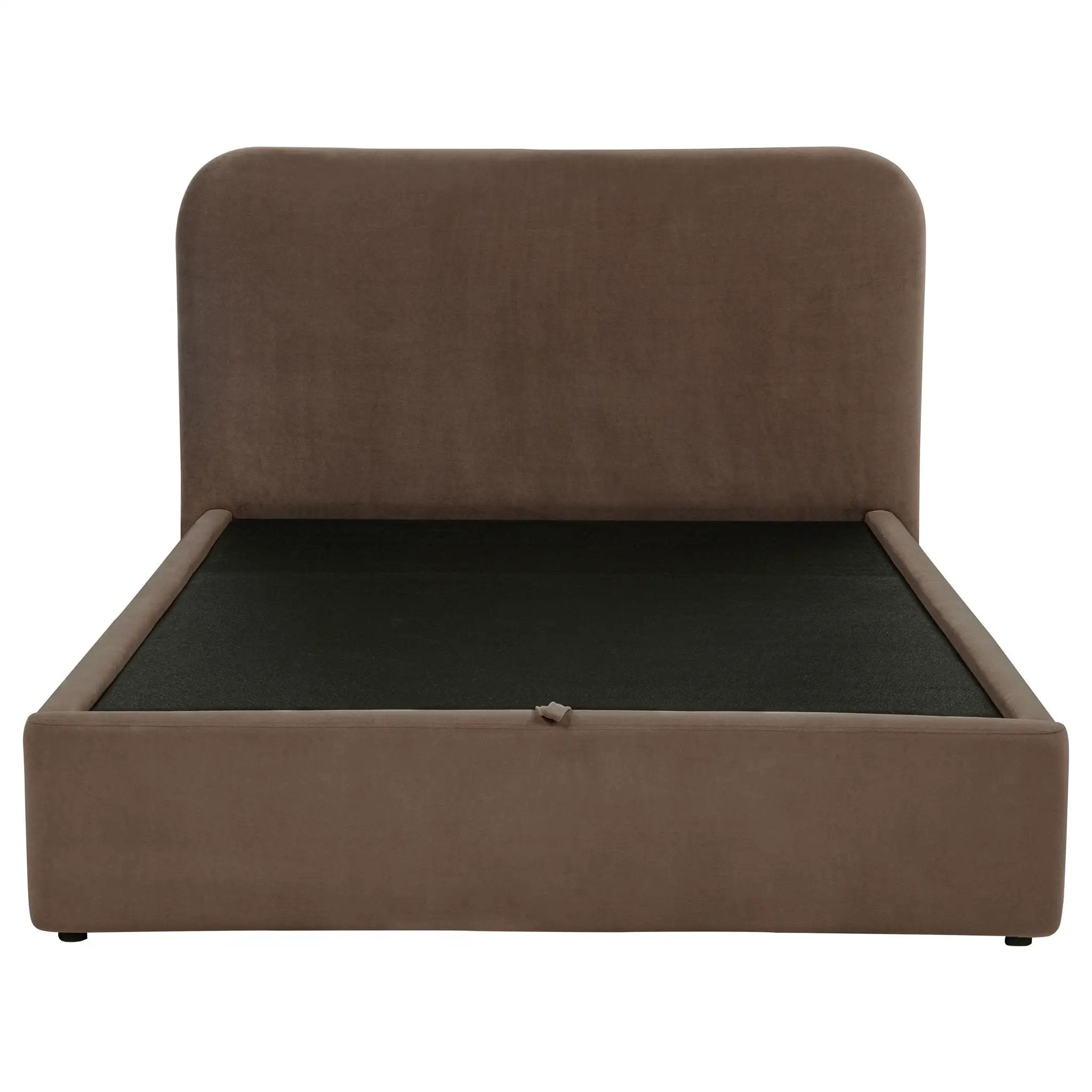 Anders Upholstered Queen Storage Lift Platform Bed Chocolate by Unique Piece Furniture