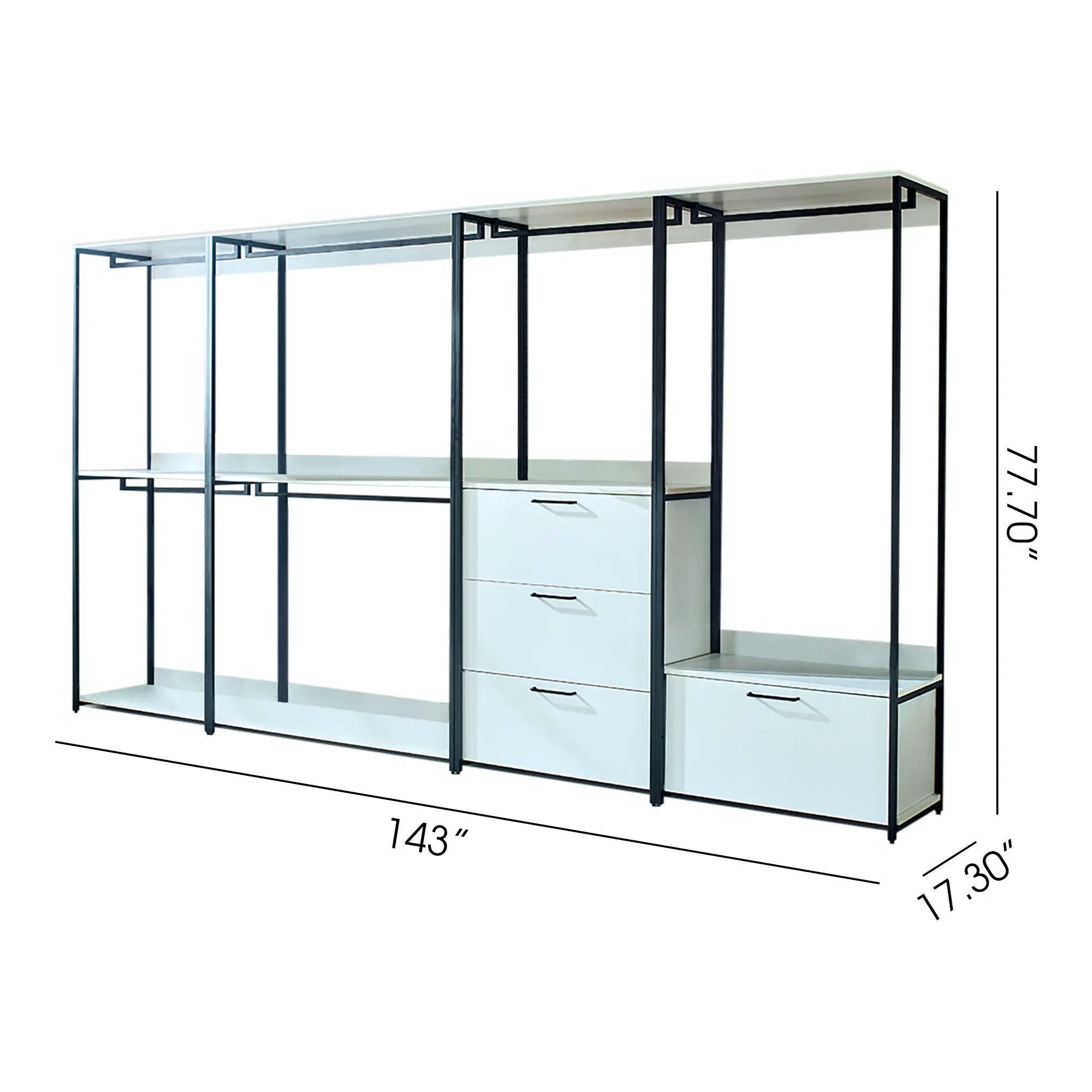 Fiona - Walk-In Closet System, Freestanding - White by HouseOfZazla