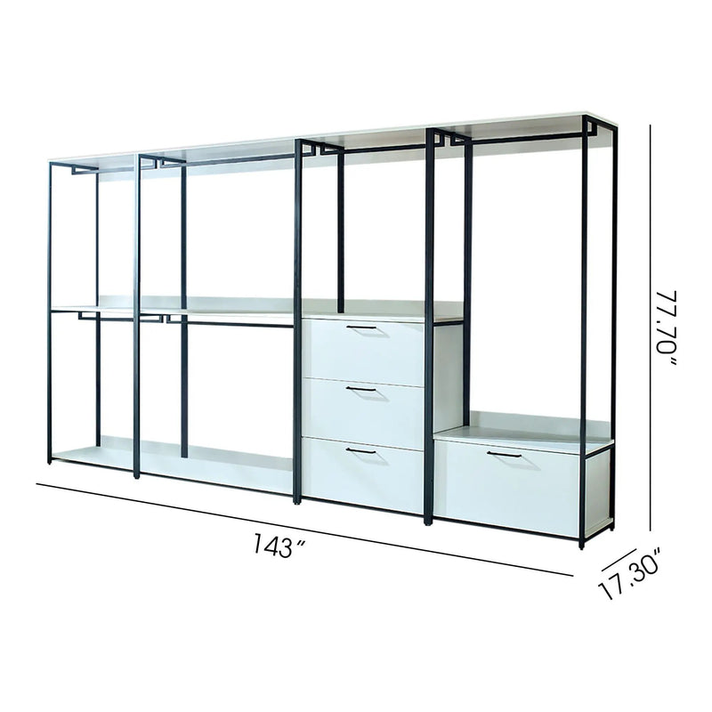Fiona - Walk-In Closet System, Freestanding - White by HouseOfZazla