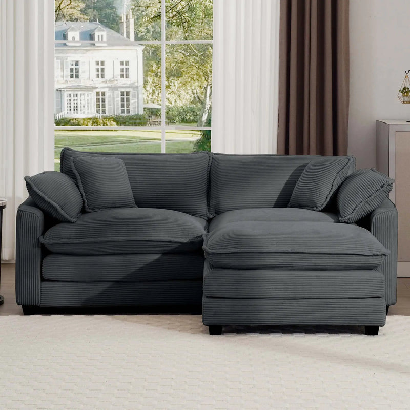 Modern Oversized Modular Cushion Sofa With Ottoman, Low Back, Deep Seating Sofa Set by Unique Piece Furniture