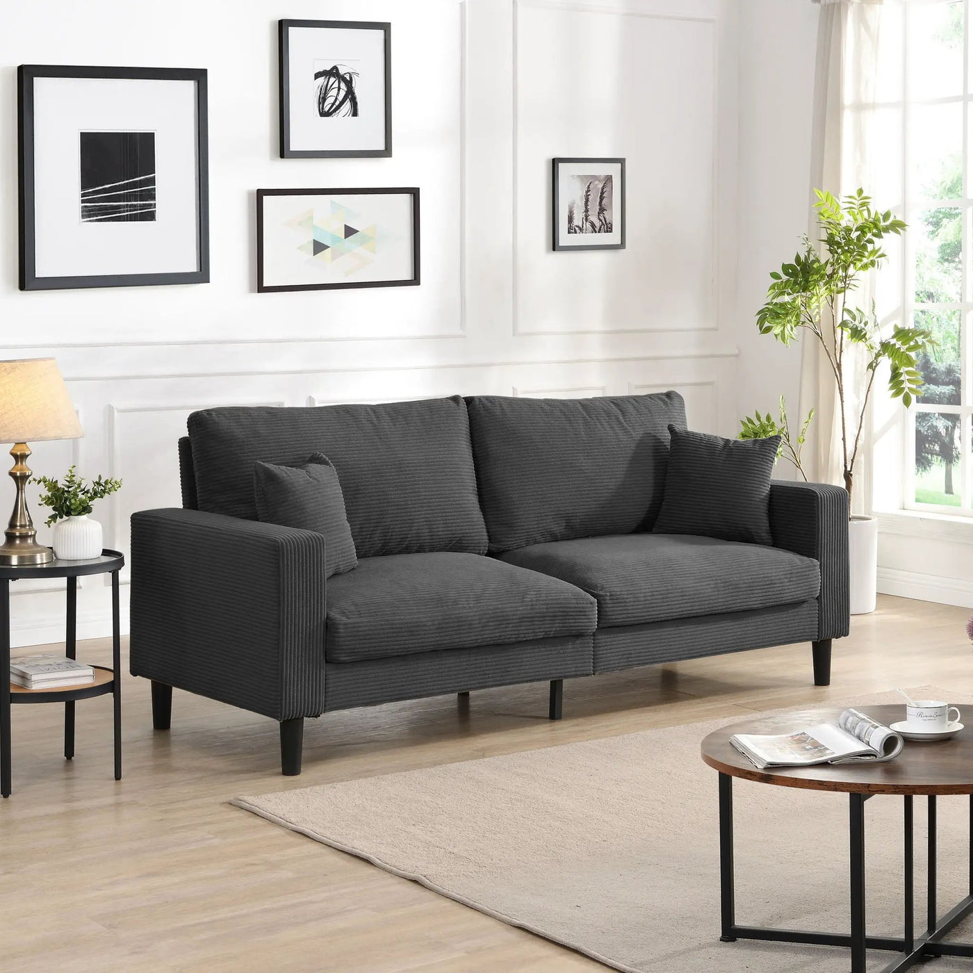 Modern Upholstered Resilience Three Seater Sofa by HouseOfZazla
