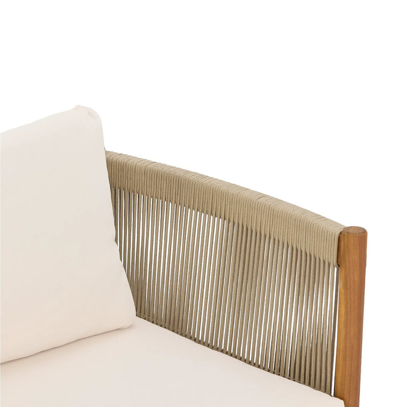 Outdoor Loveseat and Coffee Table Set with Acacia Wood Frame in Teak Look by HouseOfZazla