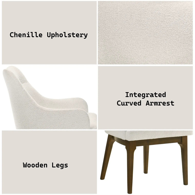 Kasha - Side Chair (Set of 2) - Beige / Oak by HouseOfZazla