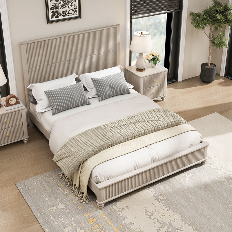 Platform Bed Frame With Tall Headboard by HouseOfZazla