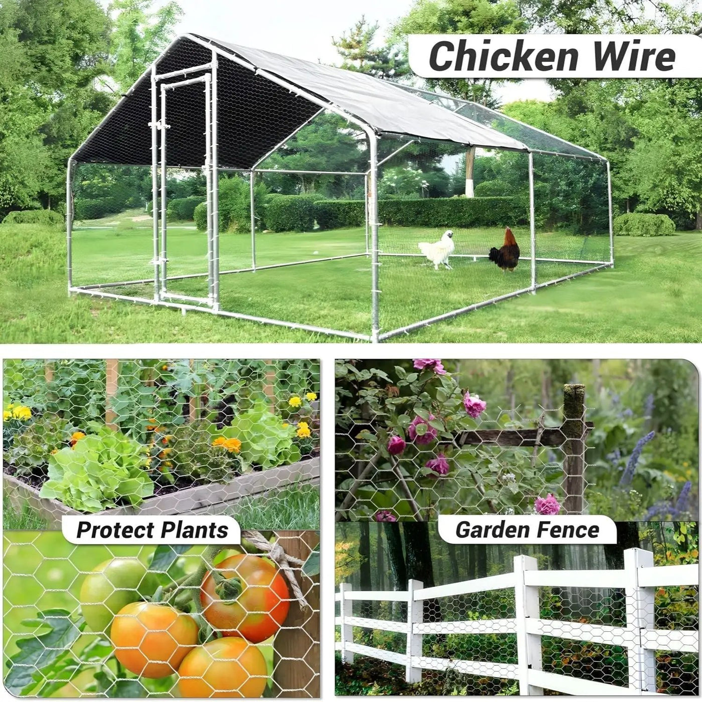 Galvanized Metal Hexagonal Mesh Fence for Garden Protection by HouseOfZazla