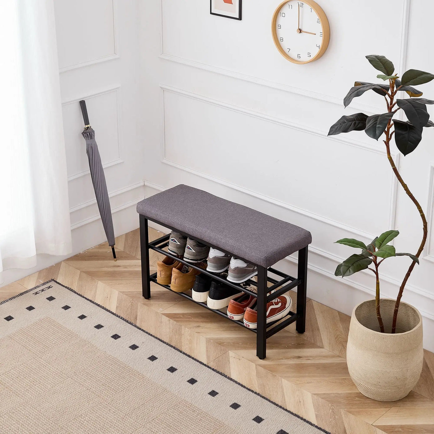 Shoe Bench With Cushion, Storage Seat For Entryway by HouseOfZazla