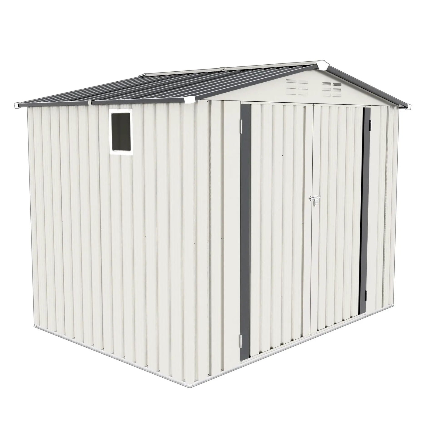 Garden Tool Shed Metal Storage Shed With Peaked Roof Waterproof Lockable Door by HouseOfZazla