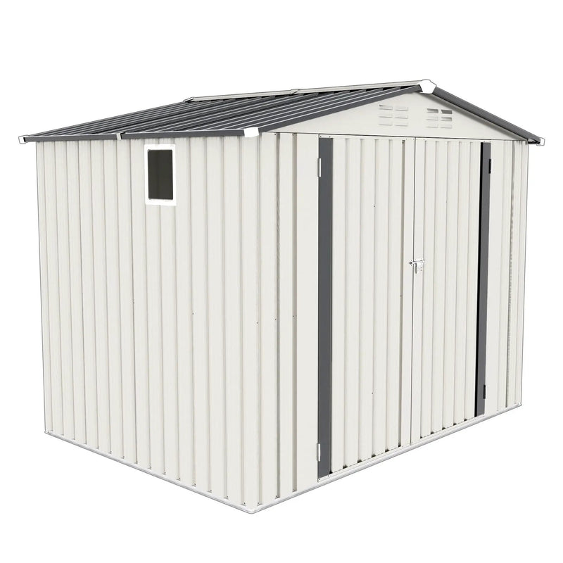 Garden Tool Shed Metal Storage Shed With Peaked Roof Waterproof Lockable Door by HouseOfZazla