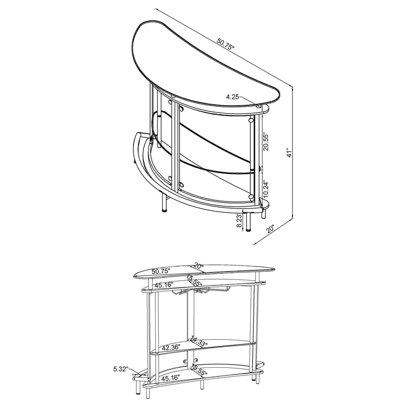 Strick - Freestanding Glass Top Home Bar Wine Cabinet - White by HouseOfZazla