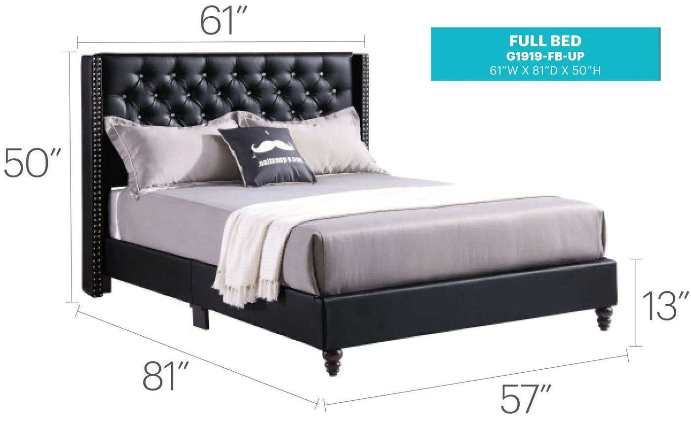 Upholstered Nailhead Trim Chic Bed by HouseOfZazla