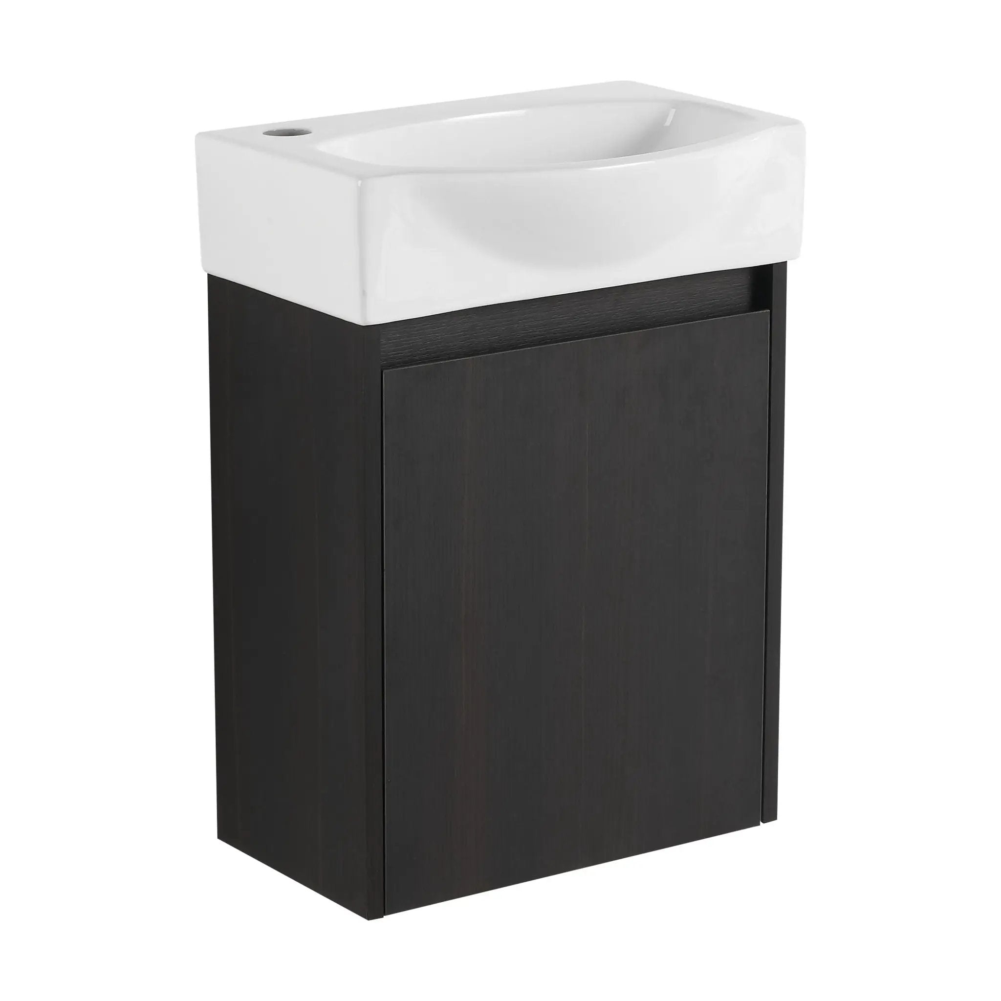 Modern Bathroom Vanity With Ceramic Basin, Wall Mounted Floating Sink Combo, Storage Cabinet by Unique Piece Furniture