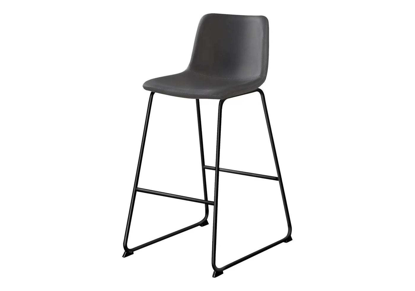 Bar Height Office Chair with Curved Backrest and Leather-Look Upholstery by HouseOfZazla