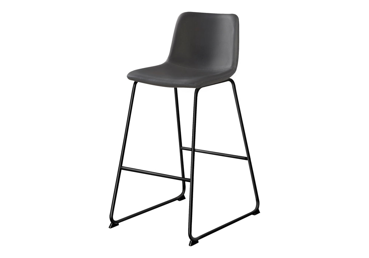 Bar Height Office Chair with Curved Backrest - Leather-Look Upholstery, photo 14 of 20