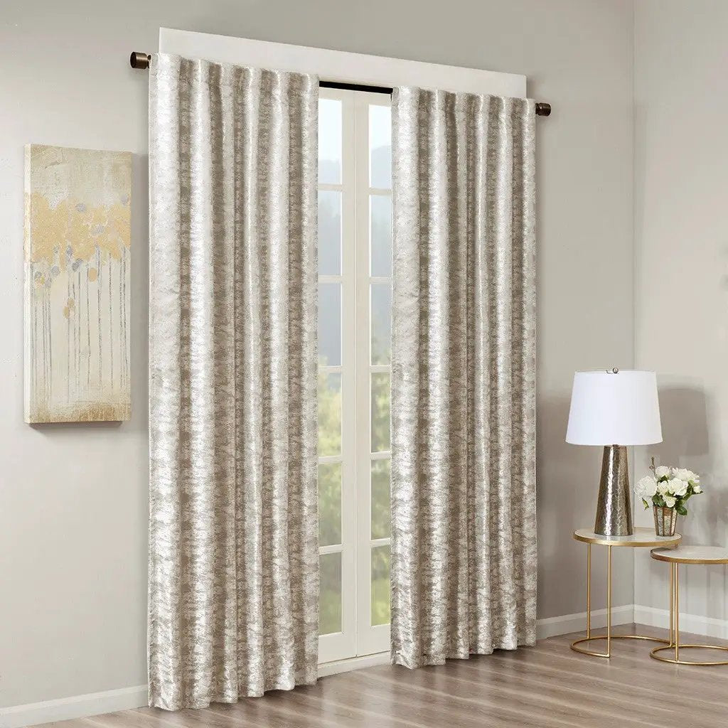 Jacquard Lined Total Blackout Rod Pocket/Back Tab Curtain Panel by HouseOfZazla