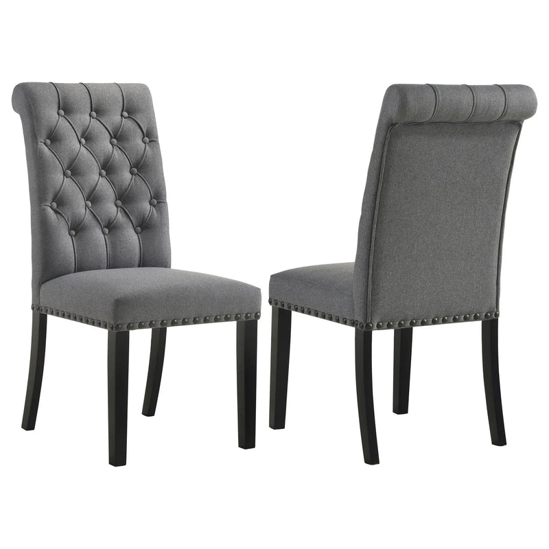 Alana Fabric Upholstered Dining Side Chair Grey (Set of 2) by Unique Piece Furniture