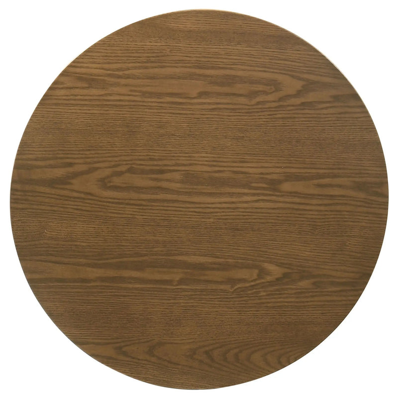 Franklin Round Wood Pedestal Side End Table Dark Brown by Unique Piece Furniture