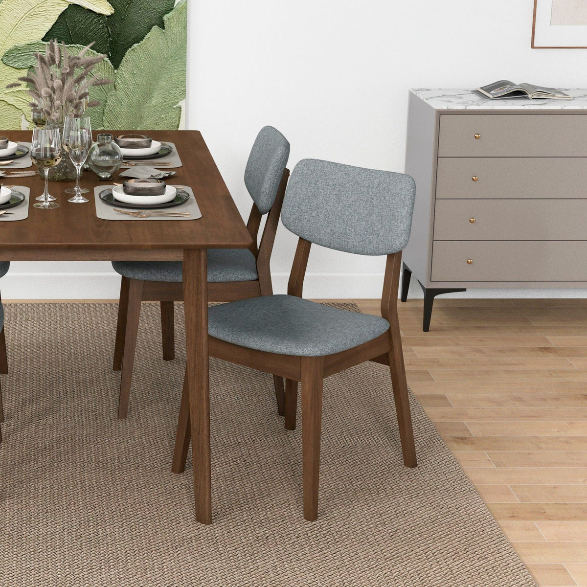 Solid Back Side Chair Set with Mid-Century Modern Design - Multiple Colors, photo 27 of 40