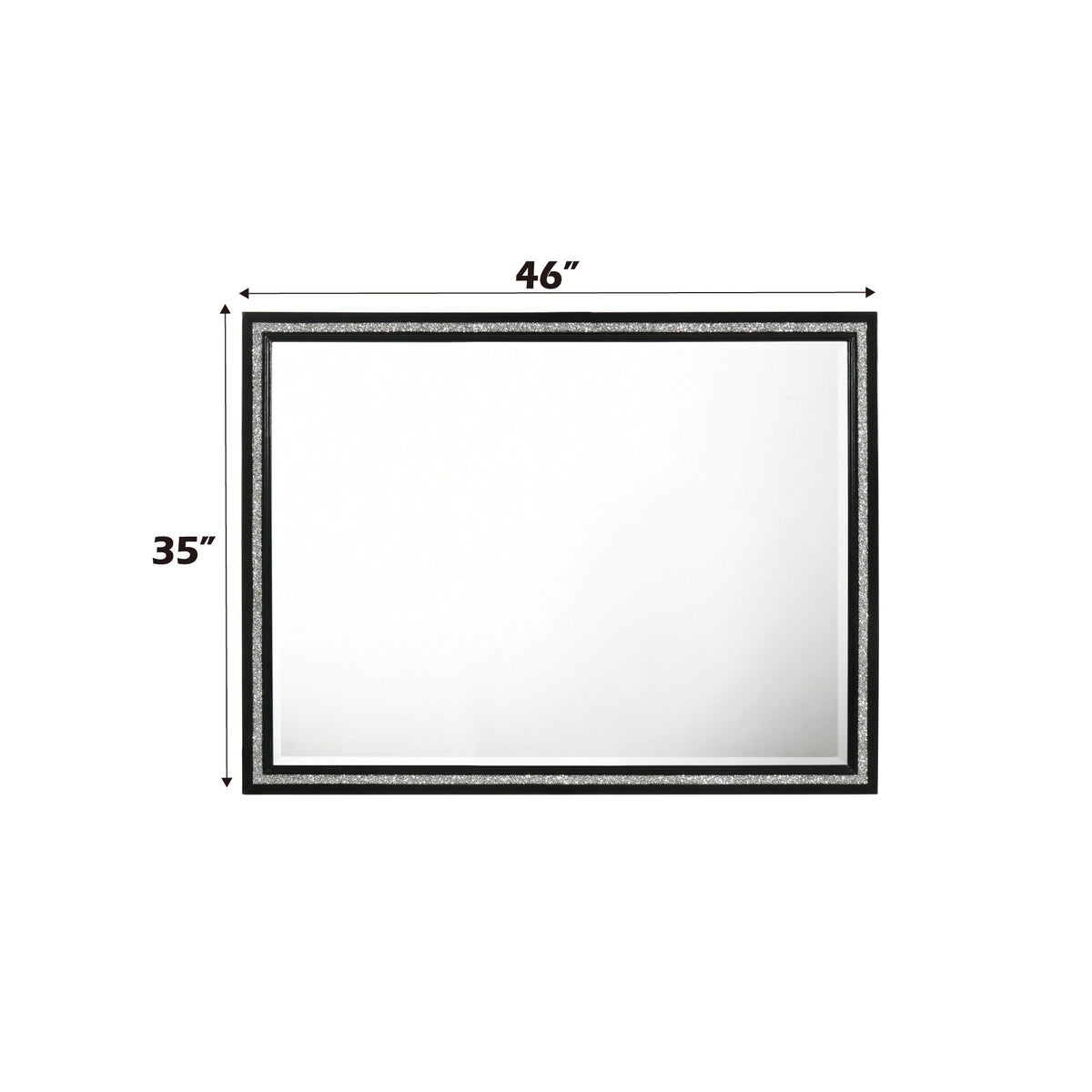 Haiden Weathered Mirror with Beveled Glass - Black, photo 4 of 4