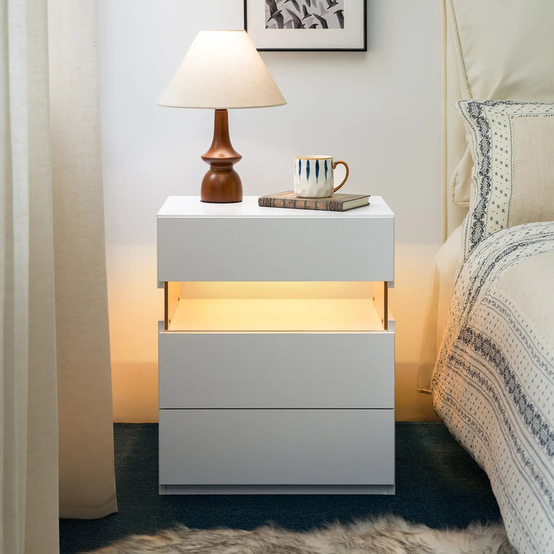 LED Nightstands with 3 Drawers by HouseOfZazla