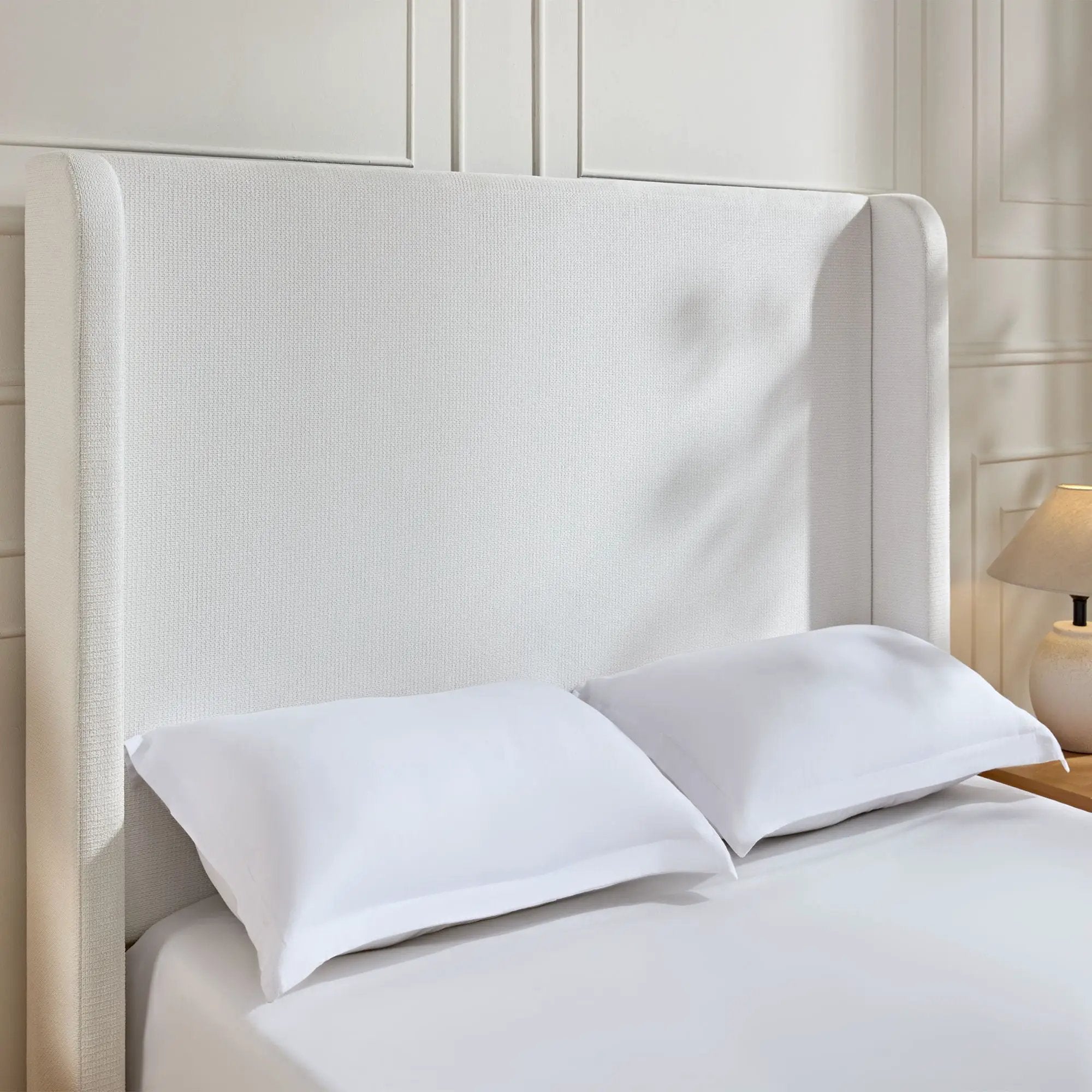 Harper - Tall Headboard Upholstered Bed / High Headboard / Elegant Simplicity / No Box Spring Needed by HouseOfZazla
