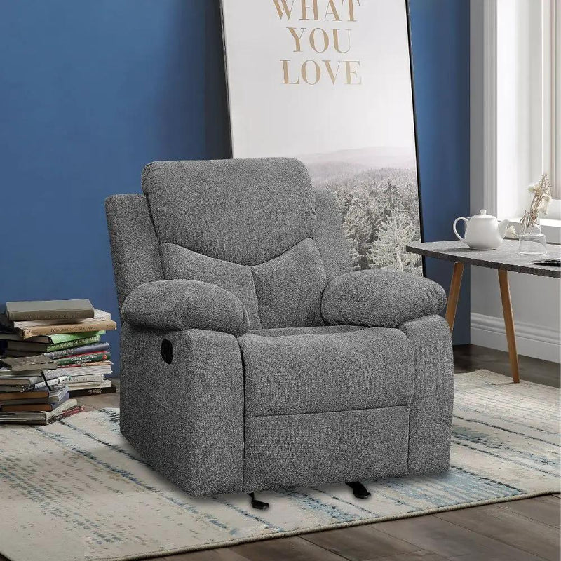 Kalen - Motion Glider Recliner - Gray Chenille by Unique Piece Furniture