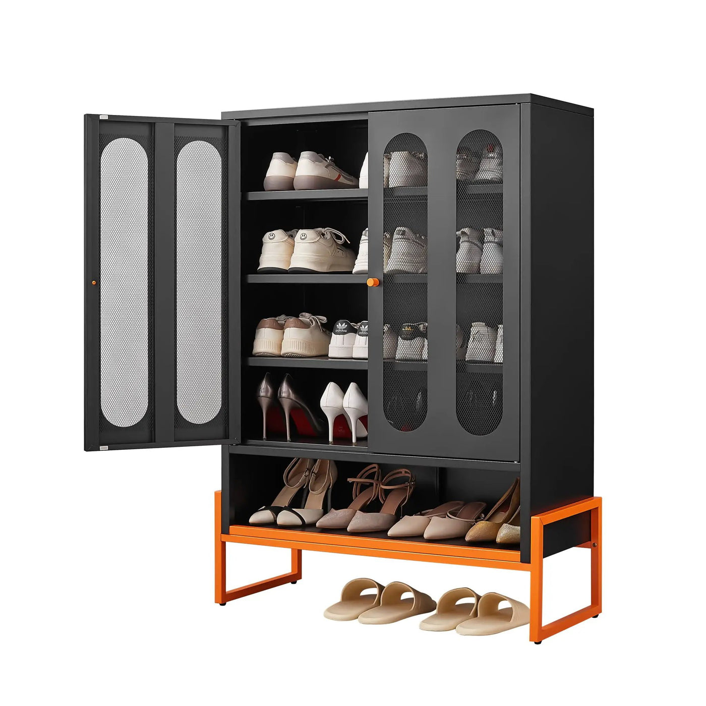 Modern Metal Shoe Cabinet With DoublebSided Doors And Adjustable Partitions by HouseOfZazla