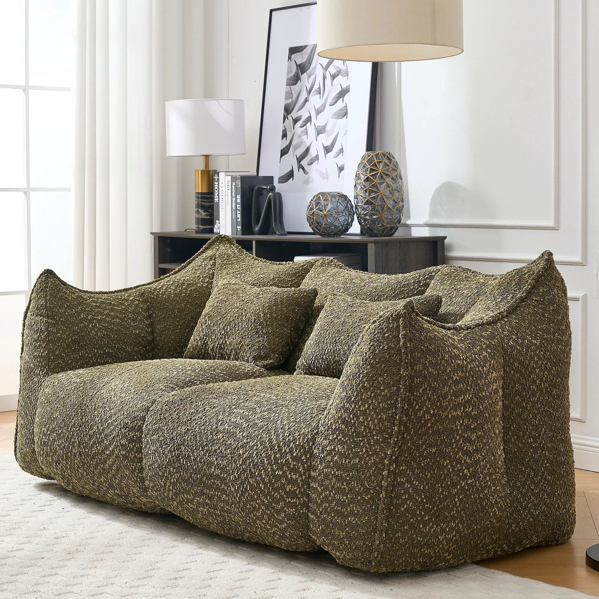 Comfortable Dual Beanbag Chair With High Resilience Foam Core For 2 People by HouseOfZazla