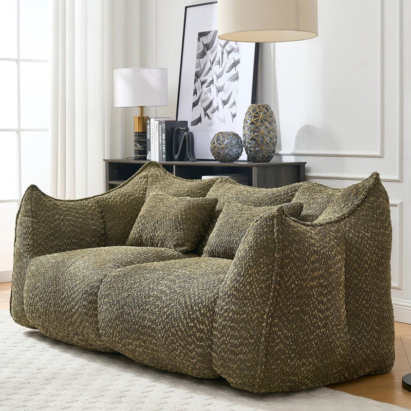 Comfortable Dual Beanbag Chair With High Resilience Foam Core For 2 People by HouseOfZazla