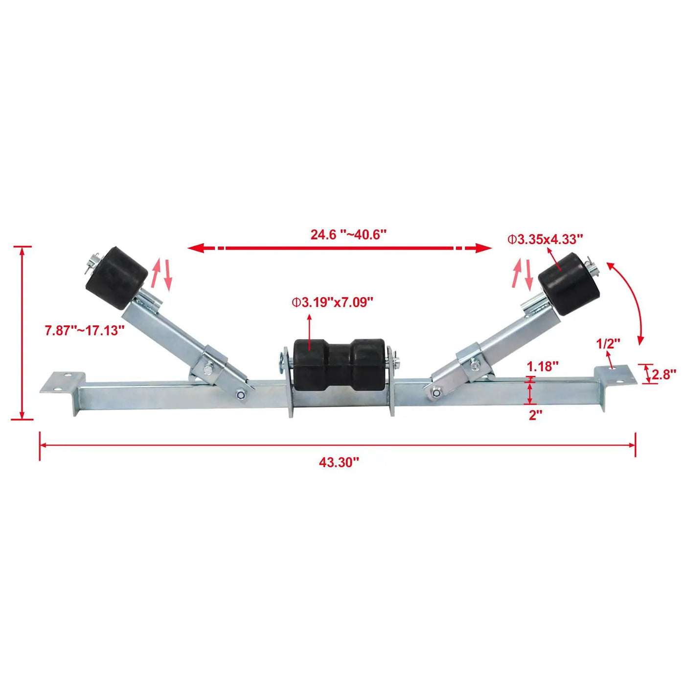 Heavy Duty Boat Trailer Support Bracket with Keel Rollers by HouseOfZazla