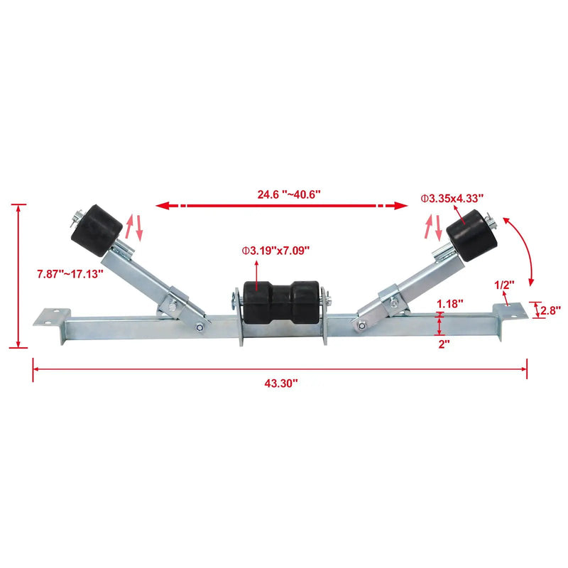 Heavy Duty Boat Trailer Support Bracket with Keel Rollers by HouseOfZazla