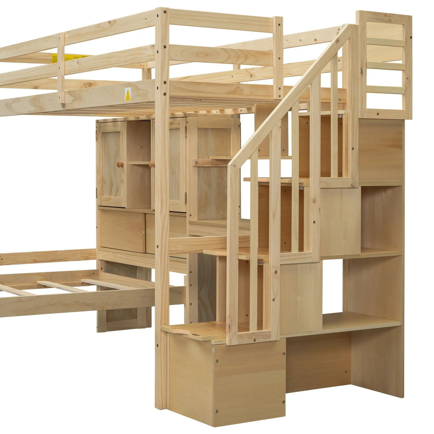 Loft Bed With Built In Desk And Staircase by HouseOfZazla