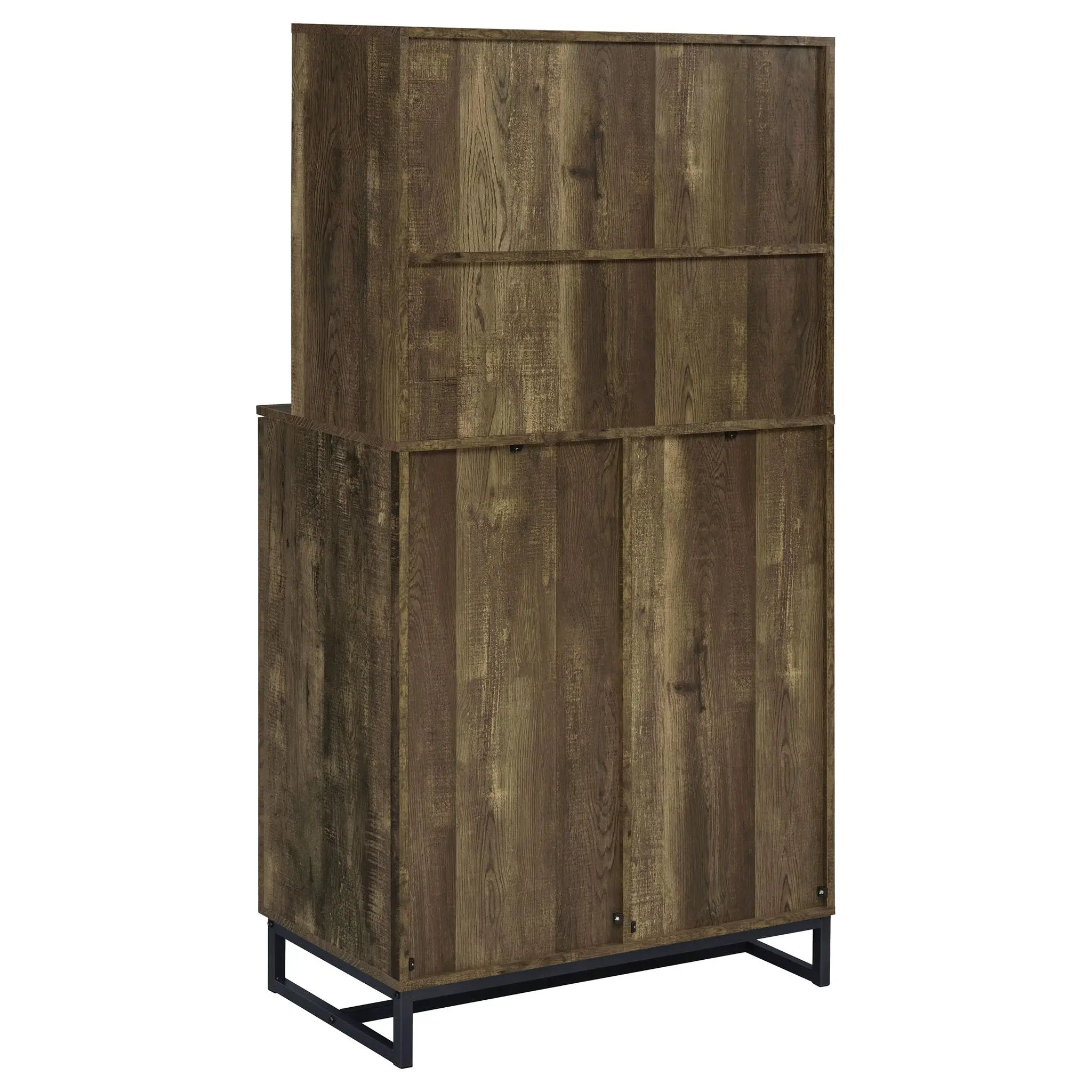 Mendoza 2-door Home Bar Cabinet Wine Storage Rustic Oak by Unique Piece Furniture