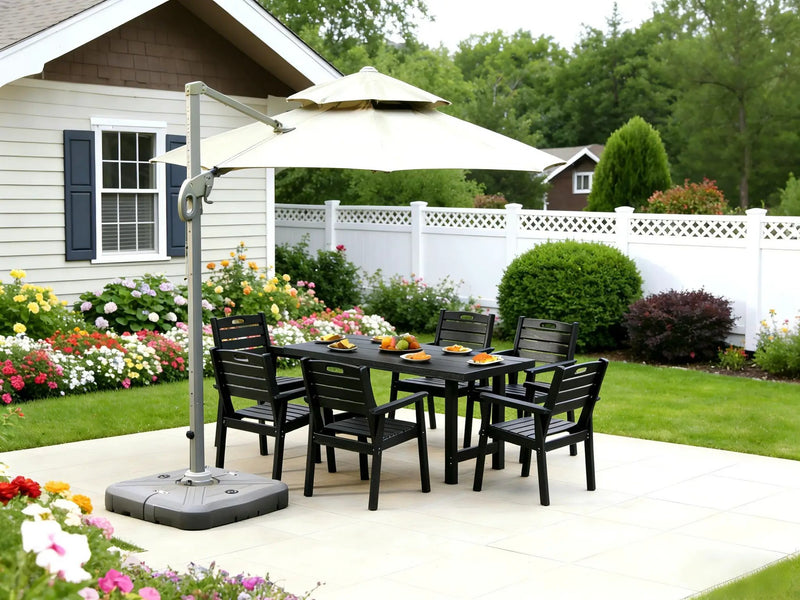 HDPE Outdoor Patio Dining Set with 6 Chairs by HouseOfZazla