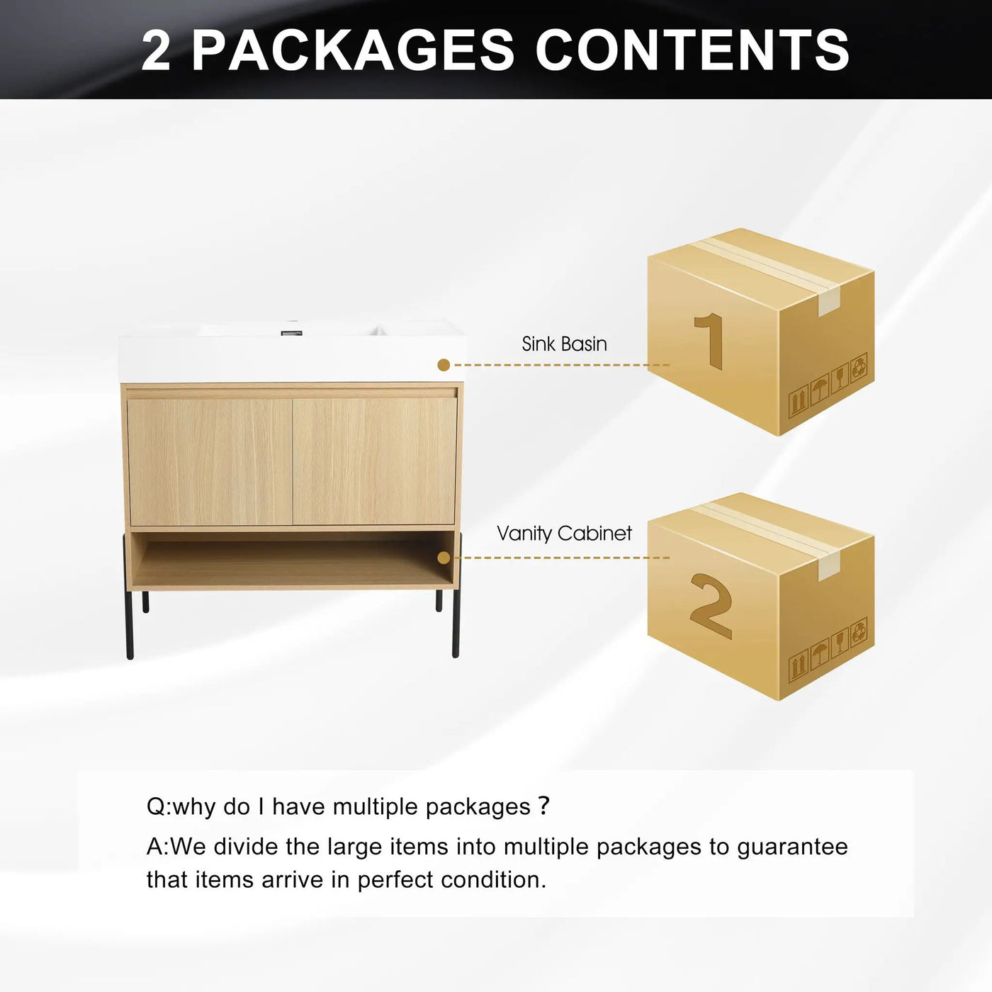 Modern Bathroom Vanity Combo With Single Resin Sink And Storage Cabinet by HouseOfZazla