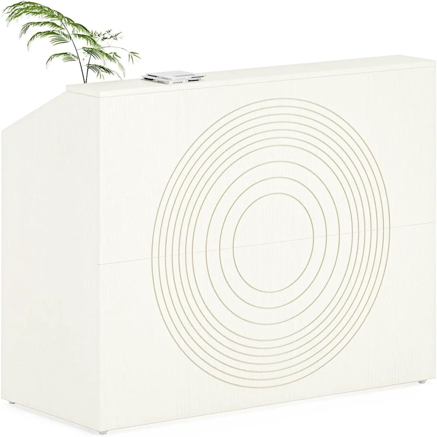 Modern Reception Desk, Front Desk Table With Cable Grommet & Privacy Panels by HouseOfZazla