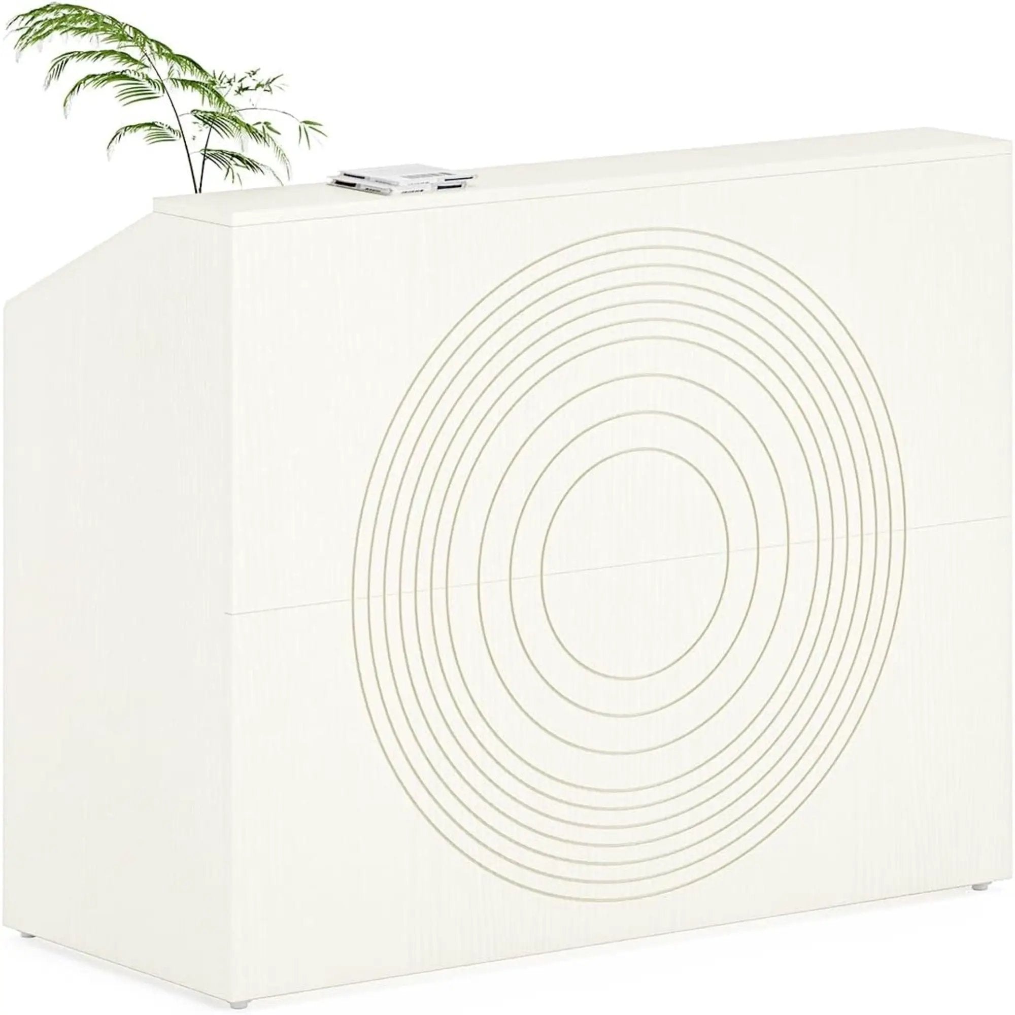 Modern Reception Desk, Front Desk Table With Cable Grommet & Privacy Panels by HouseOfZazla