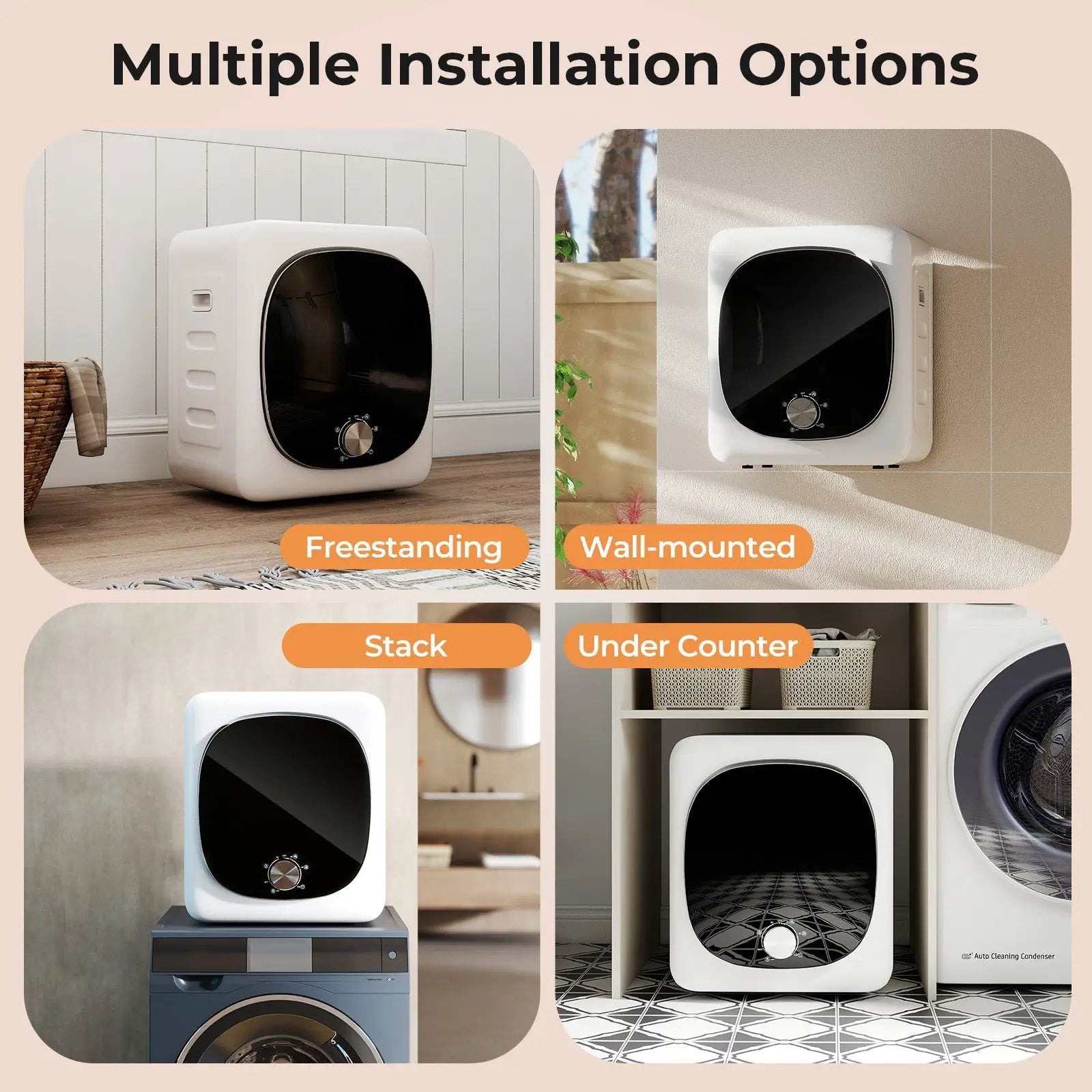 Portable Clothes Dryer Compact Drying Machine with Stainless Steel Tub by DirectDeals