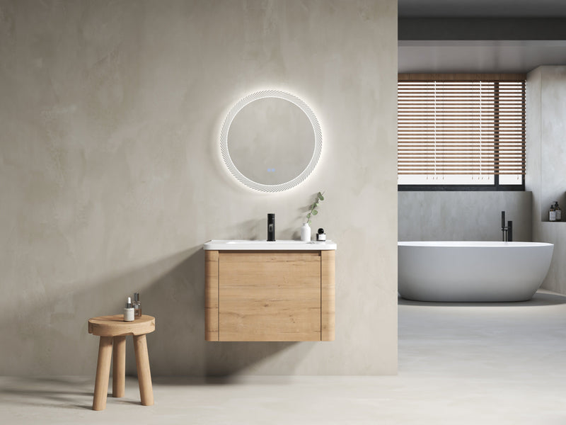 28'' Wall-Mounted Bathroom Vanity with Ceramic Sink by HouseOfZazla