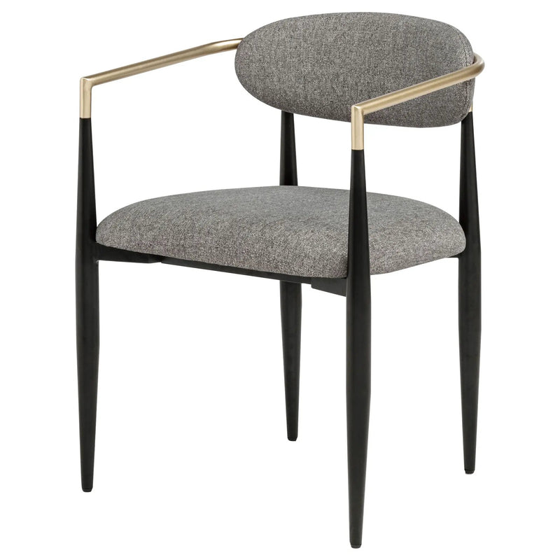 Bradbury Fabric Upholstered Dining Arm Chair Grey (Set of 2) by Unique Piece Furniture