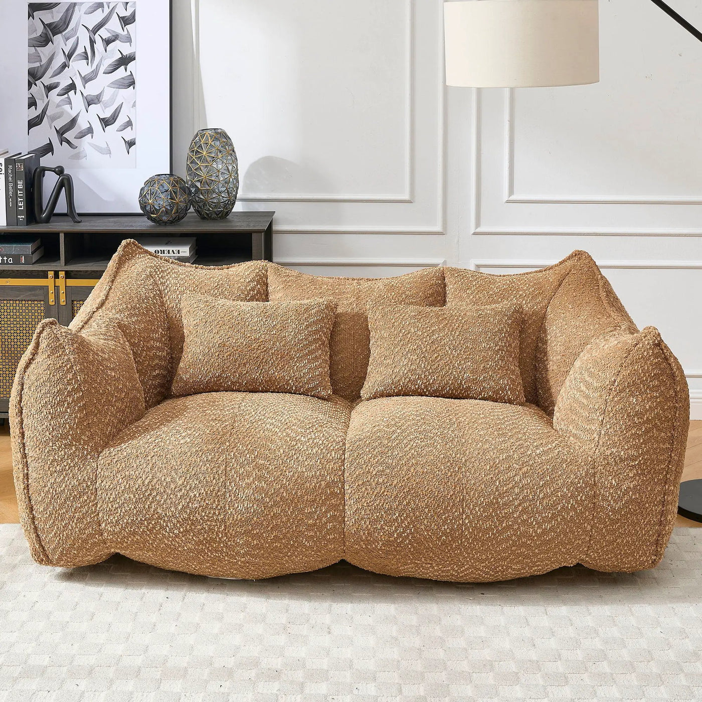 Comfortable Dual Beanbag Chair With High Resilience Foam Core For 2 People by Unique Piece Furniture