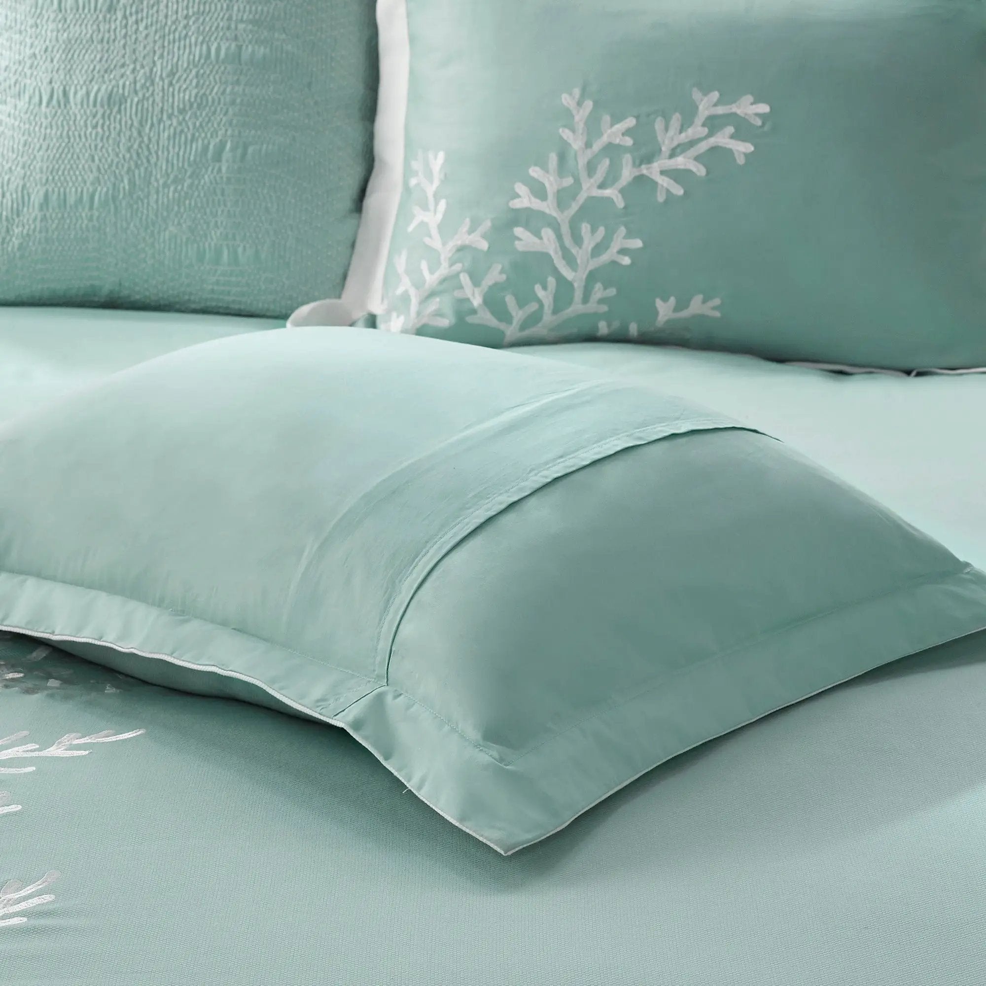 Oversized Cotton Jacquard Comforter Set Aqua Cal King by HouseOfZazla