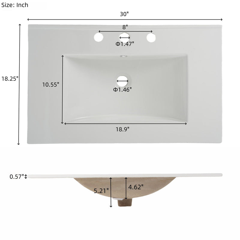 Modern Bathroom Vanity With Ceramic Sink, Tempered Blurred Glass Doors by HouseOfZazla