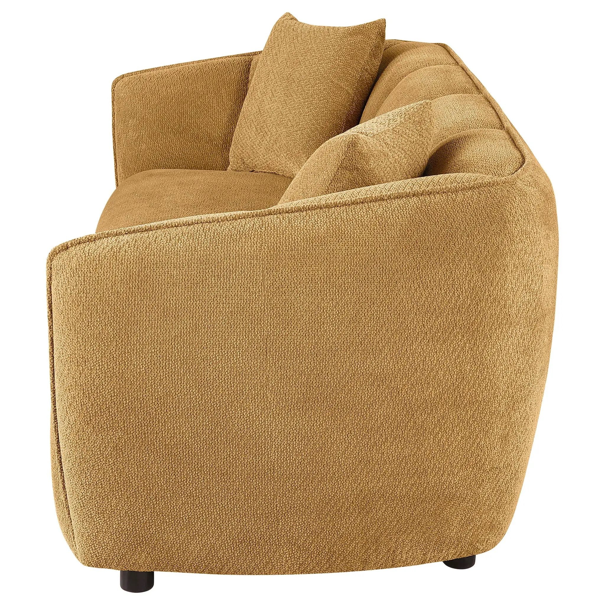 Aleisha Chenille Upholstered Sofa Mustard Yellow by Unique Piece Furniture