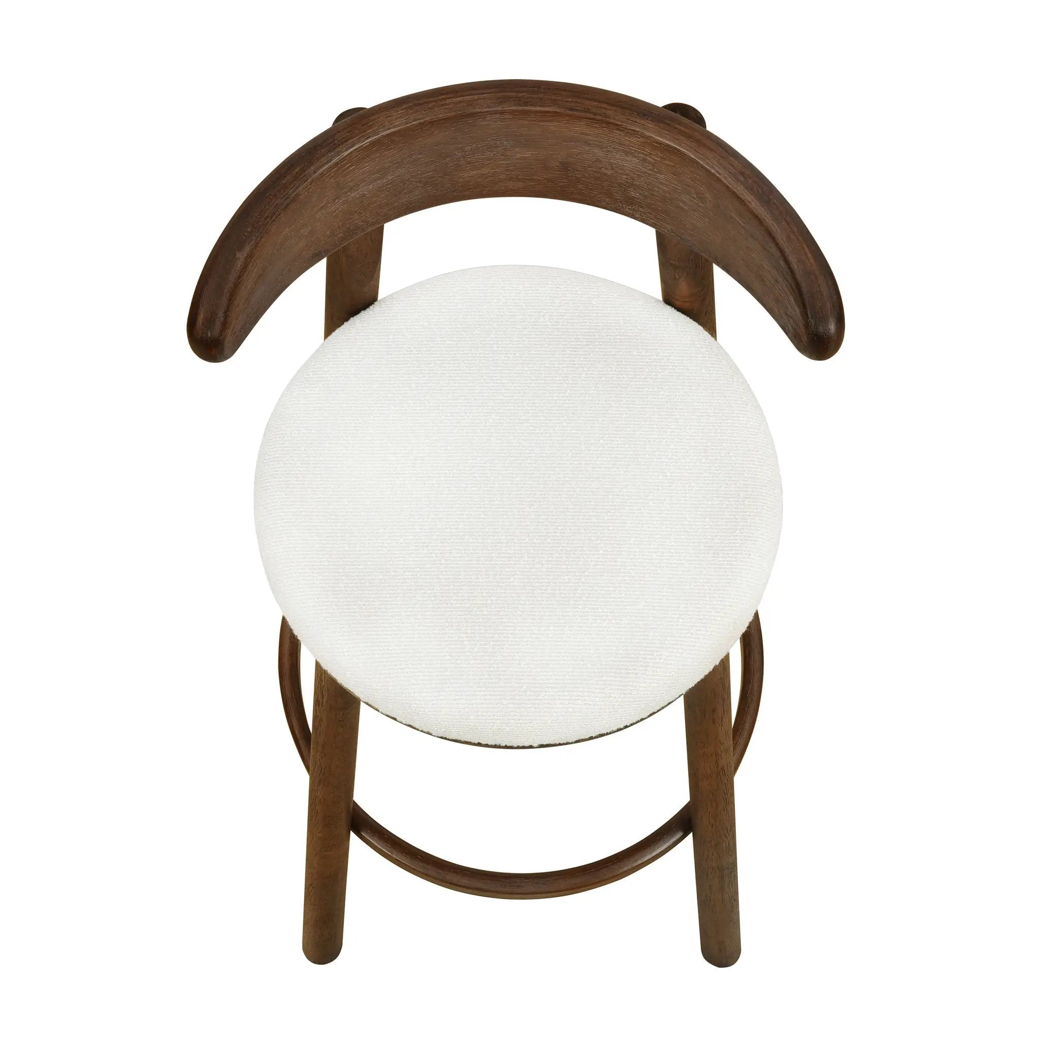 Round Cushion Bar Stools (Walnut + Beige) by HouseOfZazla