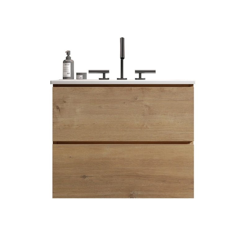Wall Mount 24" Natural Oak Bathroom Vanity by HouseOfZazla