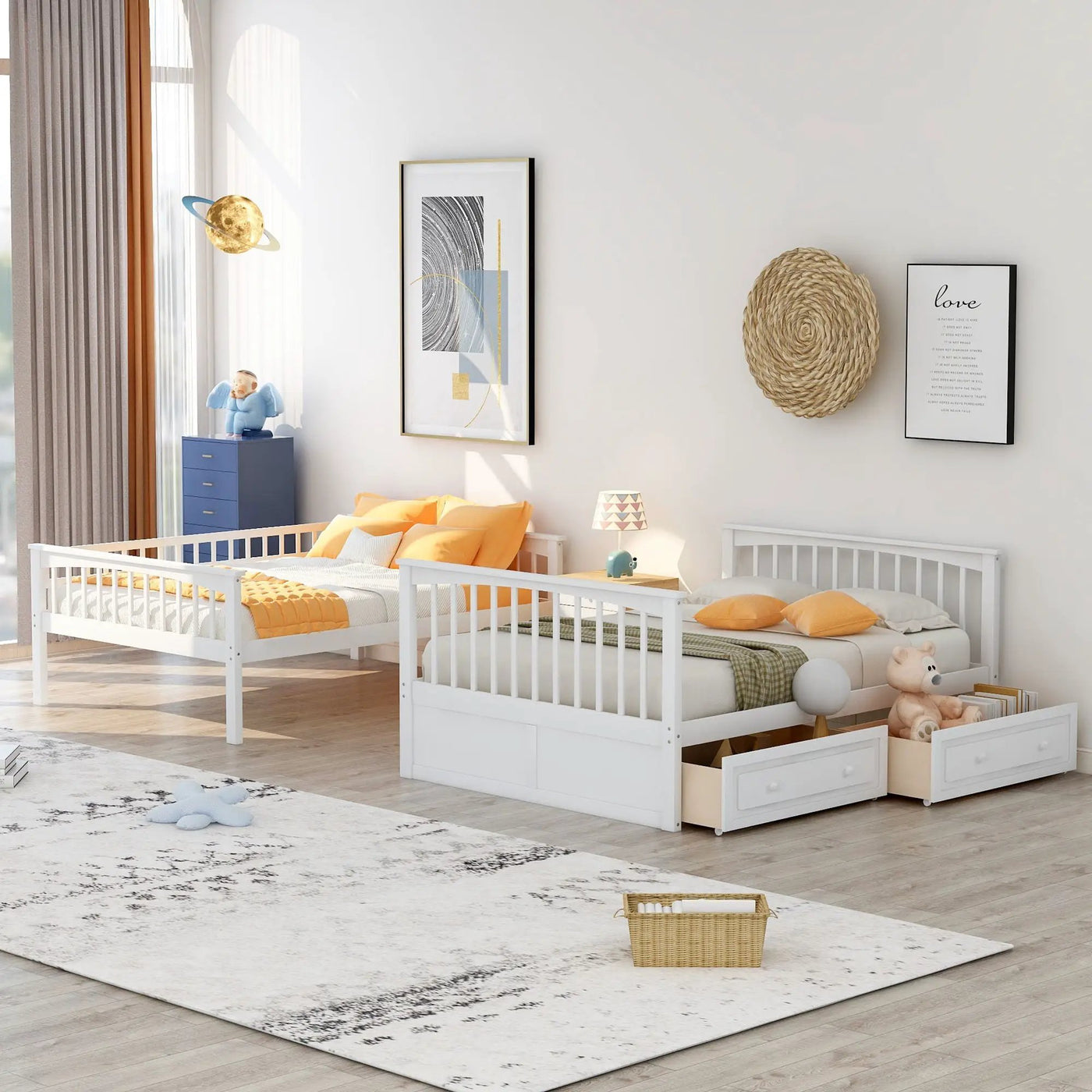 Bunk Bed With Drawers, Convertible Design by HouseOfZazla