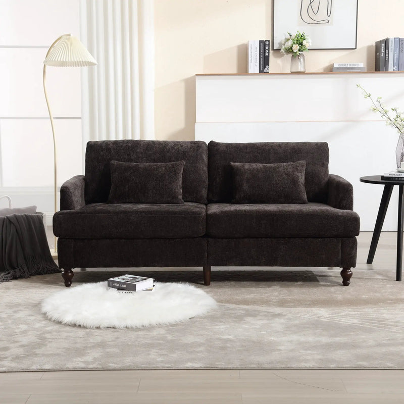 Mid Century Modern Fabric Loveseat Sofa, 2 Seat Upholstered Couch by Unique Piece Furniture