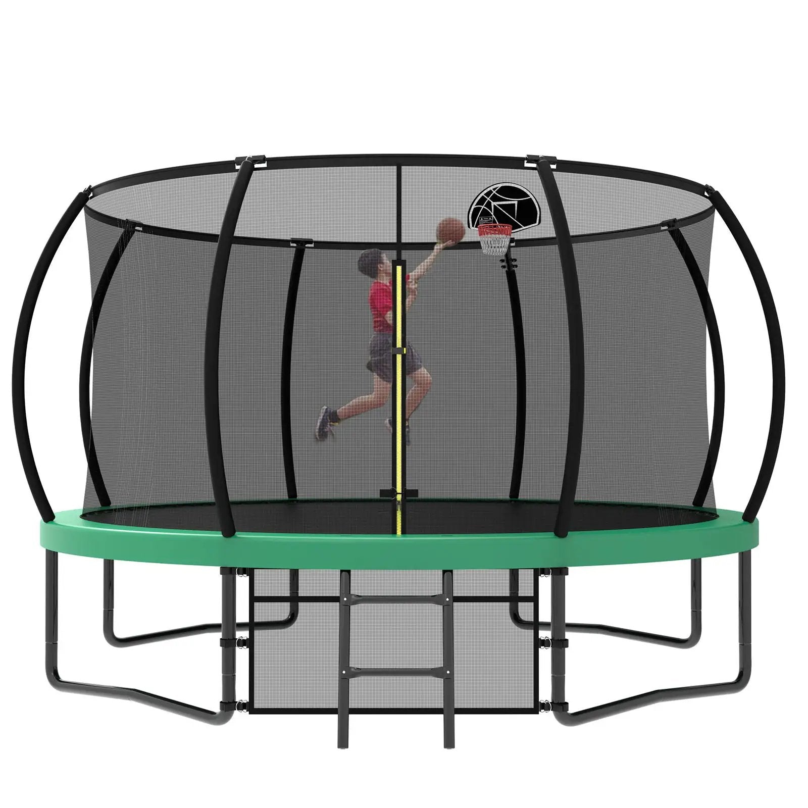 12' Recreational Kids Trampoline With Safety Enclosure Net & Ladder, Outdoor Recreational Trampolines by HouseOfZazla