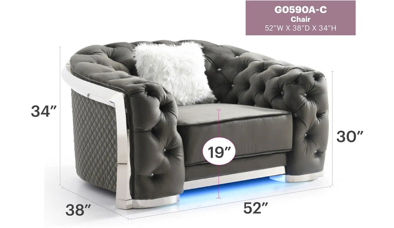 Sophisticated Accent Chair - Gray by HouseOfZazla