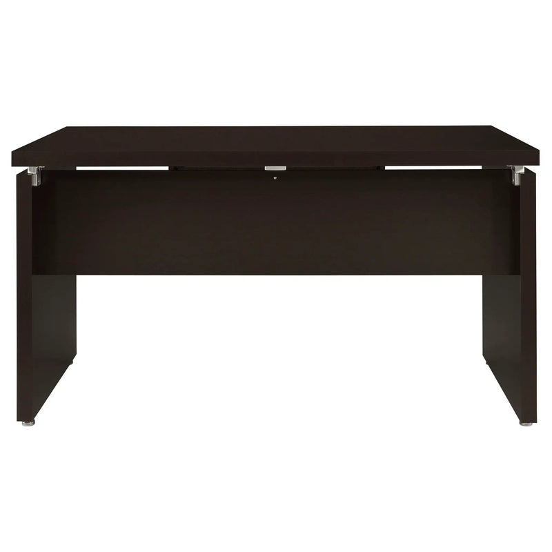 Ulloa - L Shaped Office Desk With Slide Out Keyboard Tray And Storage Drawers - Cappuccino by HouseOfZazla